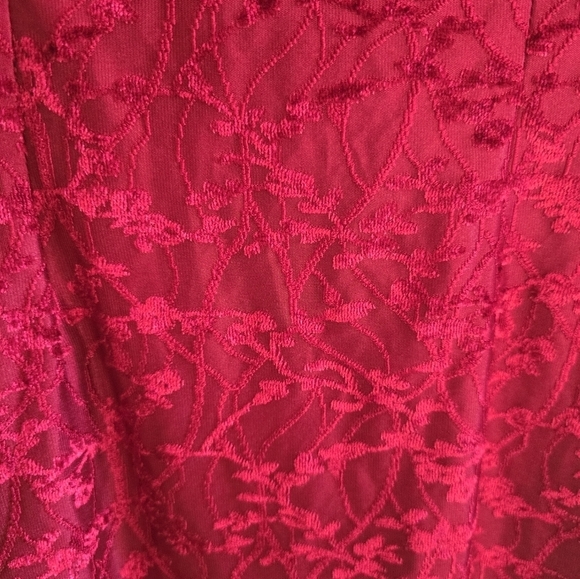 Altar'd State Dress Women Sz S Red Sweetheart Ruffle Neck Fit Flare Whimsy - Picture 8 of 14